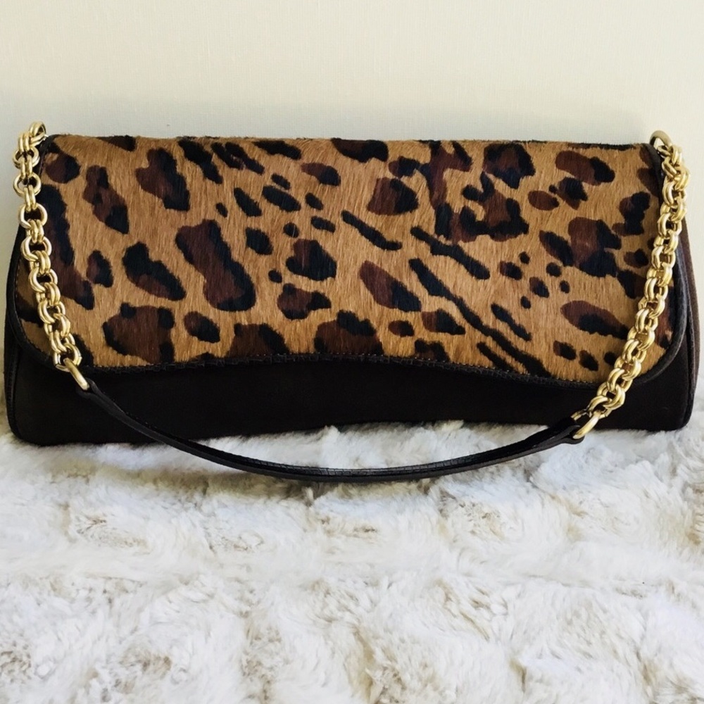 Ann Taylor pony hair & suede small bag w/ chain